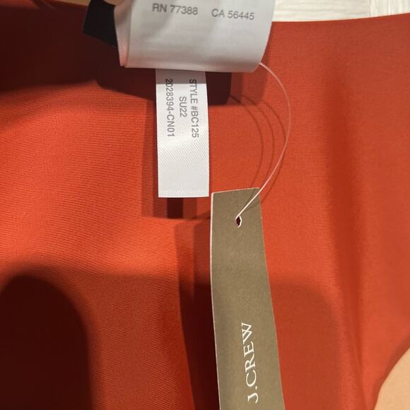 J. Crew Women’s Curved Waist Cheeky Bikini Bottom Size XL Rust Orange Boho Beach - Picture 6 of 10